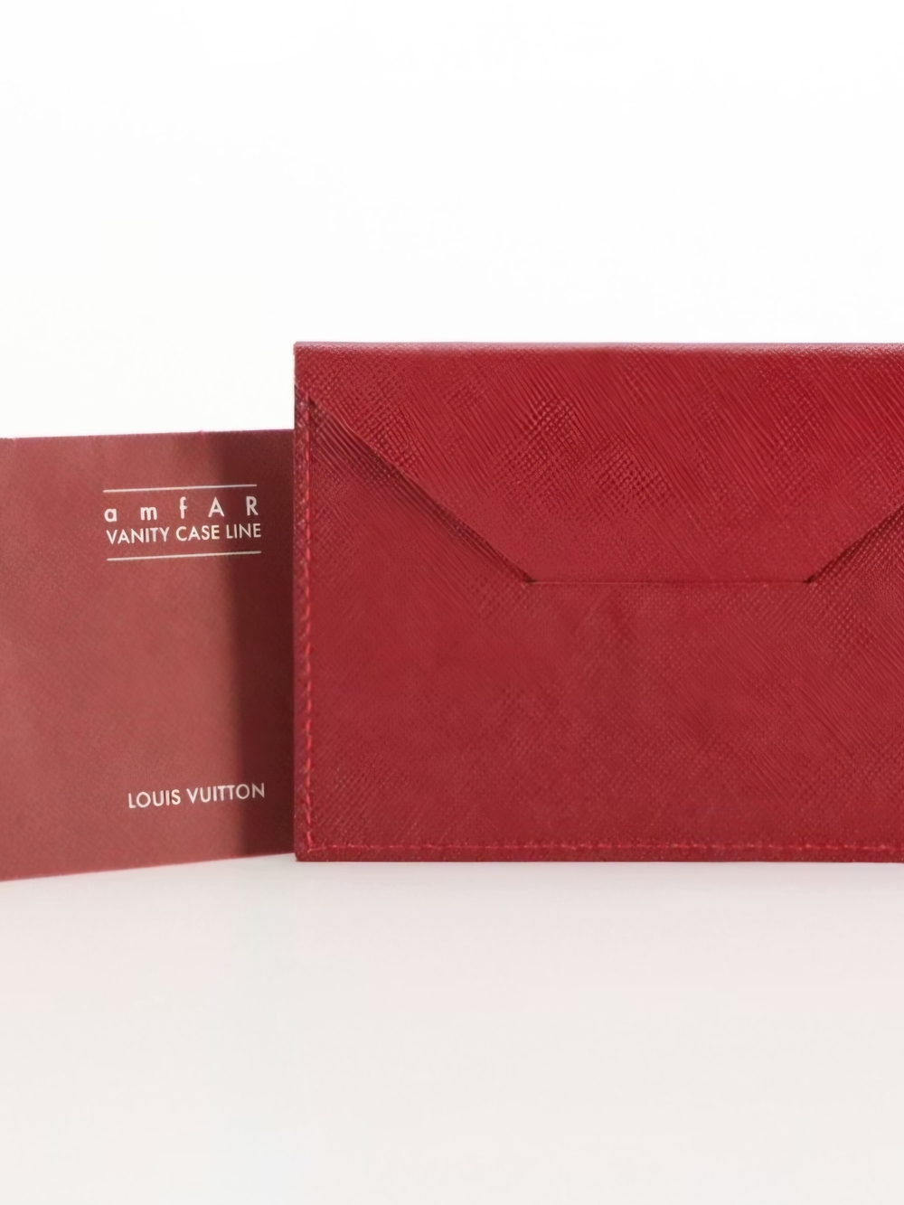 Louis Vuitton x Sharon Stone amFAR 3 Vanity Red Leather Envelope Card Holder